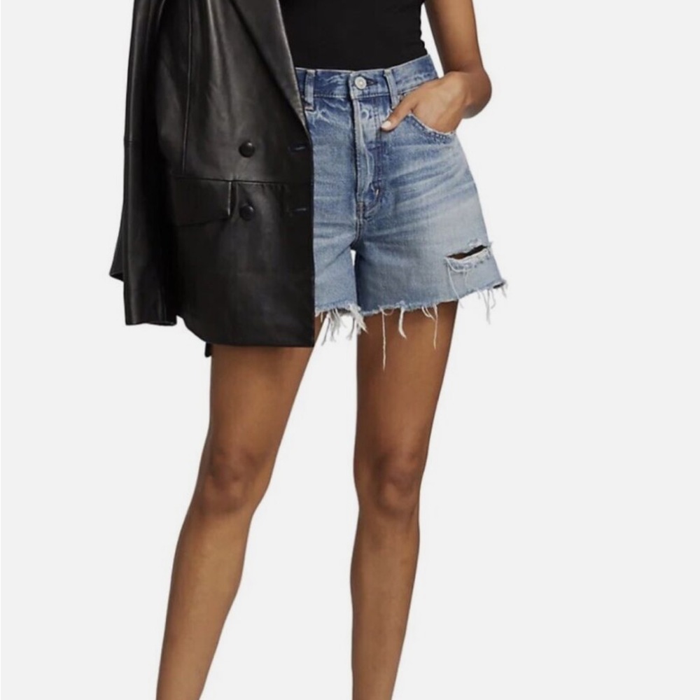 Moussy Blue Jean Shorts Distressed High-Waisted NWOT